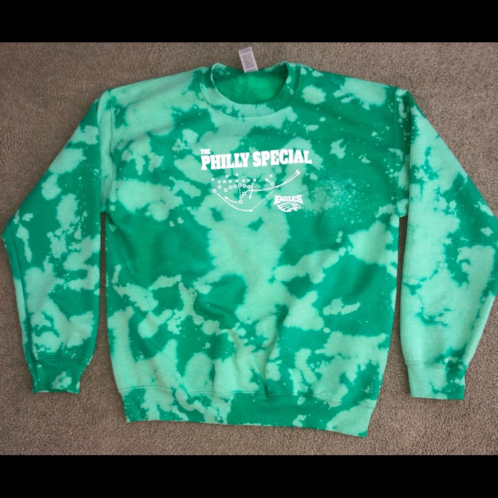 Philadelphia Eagles Reverse Tie Dyed Crew Neck featuring the Philly Special!